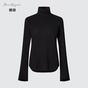 Uniqlo x Mame Kurogouchi HEATTECH Wool Blend Turtleneck T-Shirt - Black